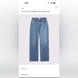 Abercrombie & Fitch Blue Curve Love High Rise Loose Jeans